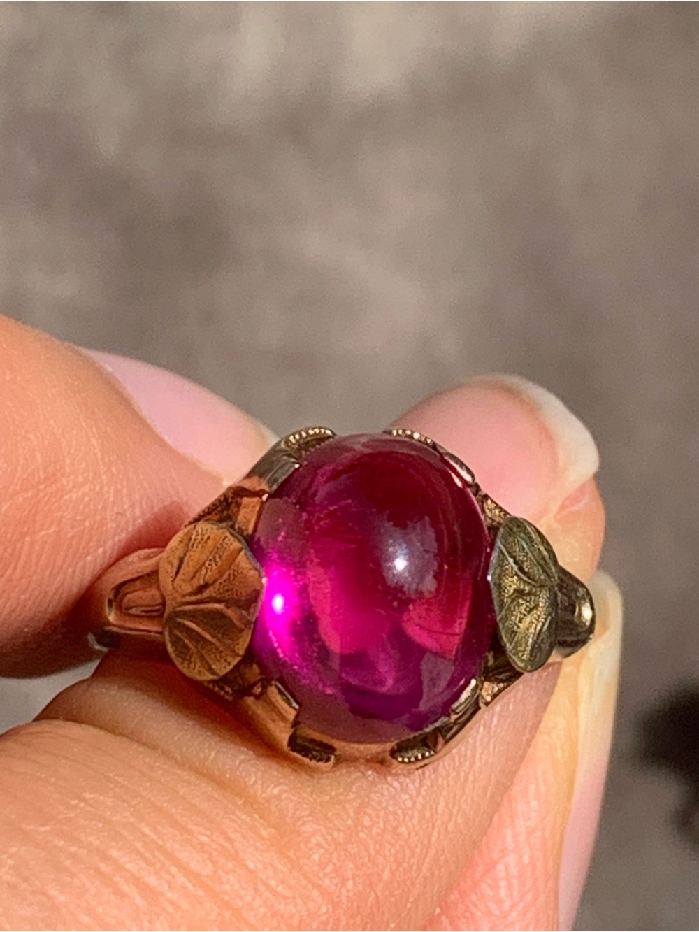 10k vintage ruby ring